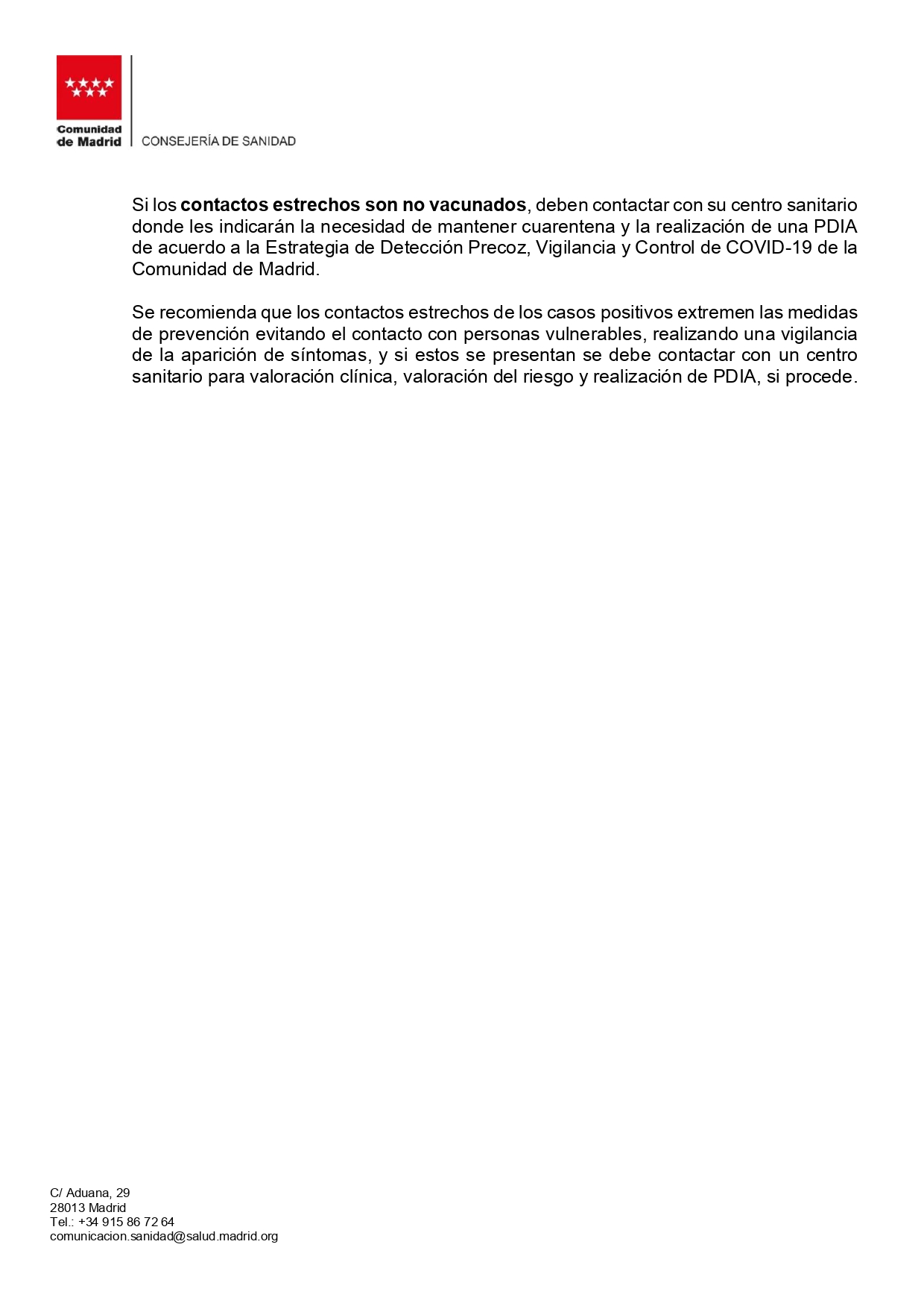 211221 COMUNICADO SANIDAD Reorientación casos COVID page 0002