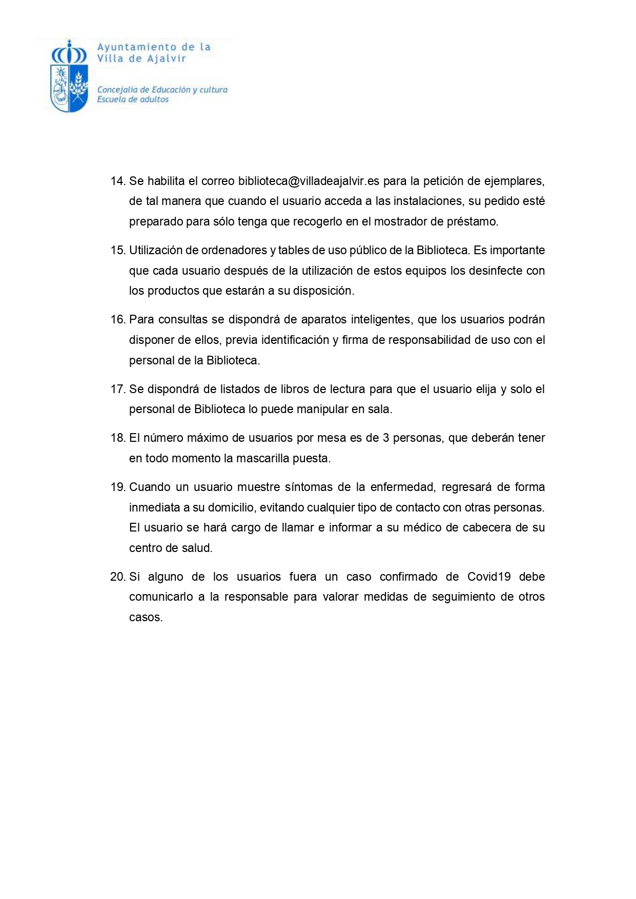 PROTOCOLO DE LA BIBLIOTECA MUNICIPAL ANTE EL COVID19 page 0002