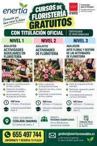 CURSOS GRATUITOS DE FLORISTERÍA CON TITULACIÓN OFICIAL