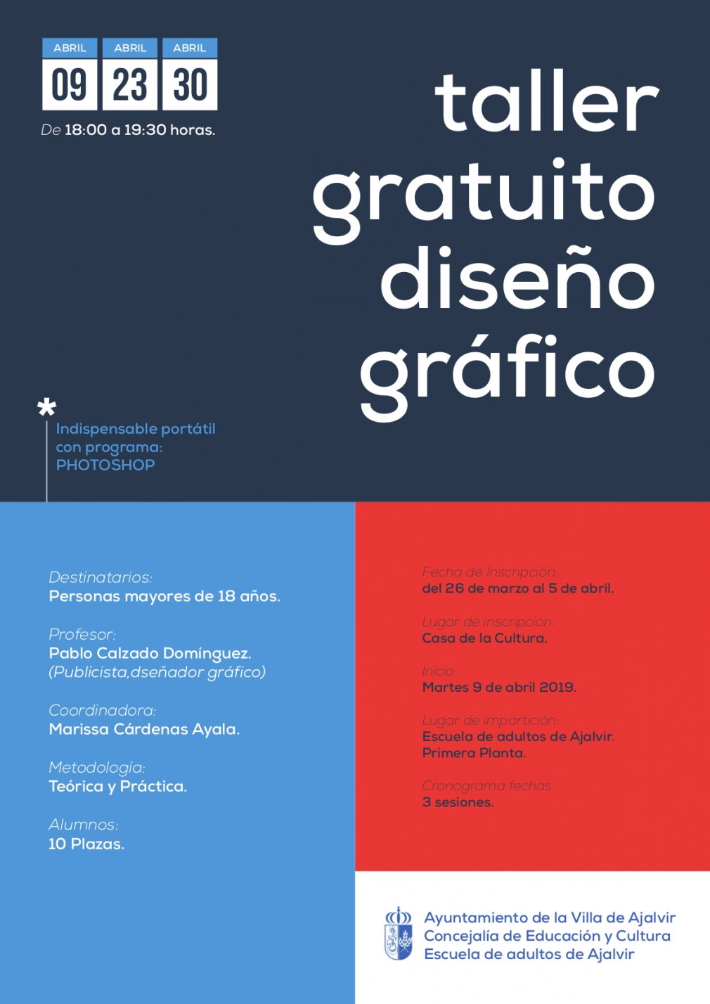 Taller de Diseño Gráfico. A partir del 9 de Abril