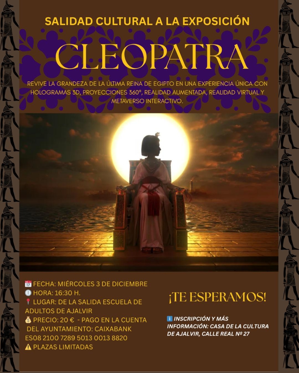 Viaje inmersivo al Egipto de Cleopatra