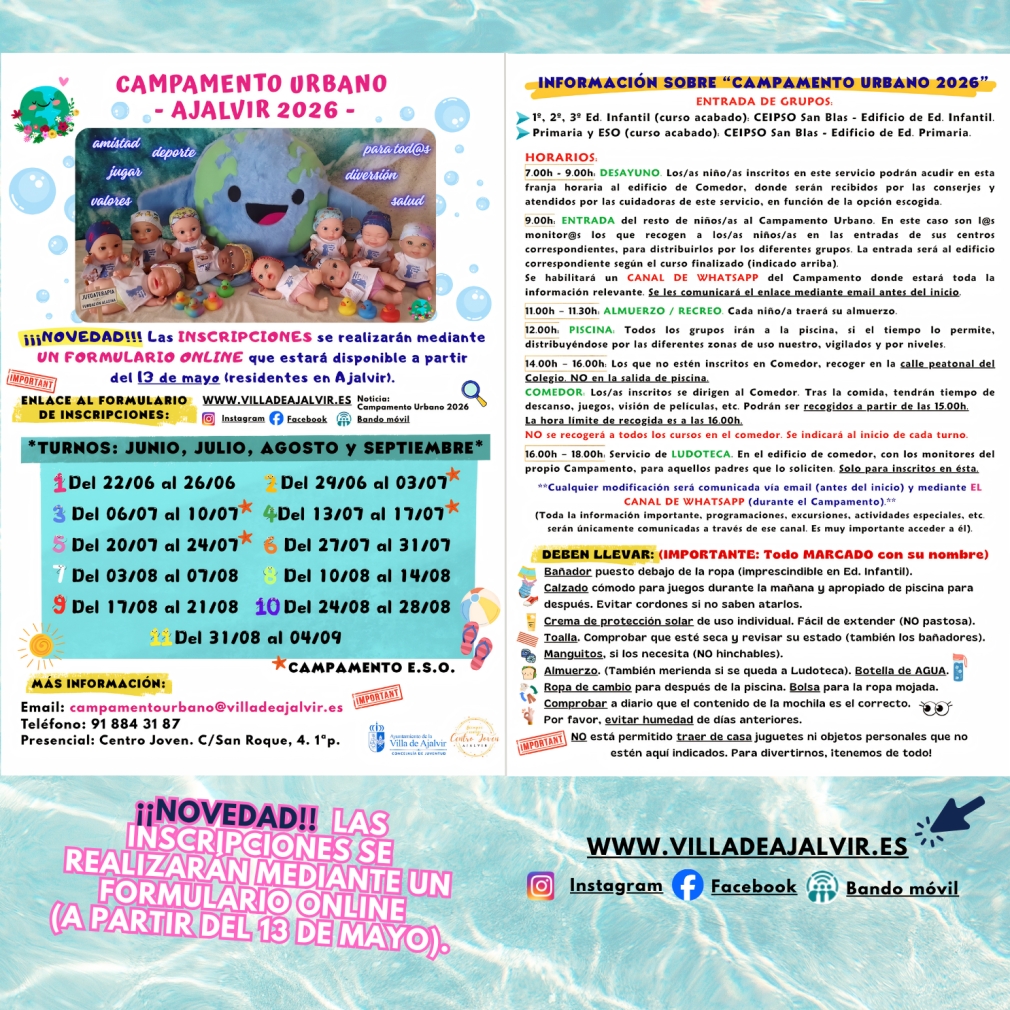 ¡¡CAMPAMENTO URBANO 2026!! ABRIMOS INSCRIPCIONES