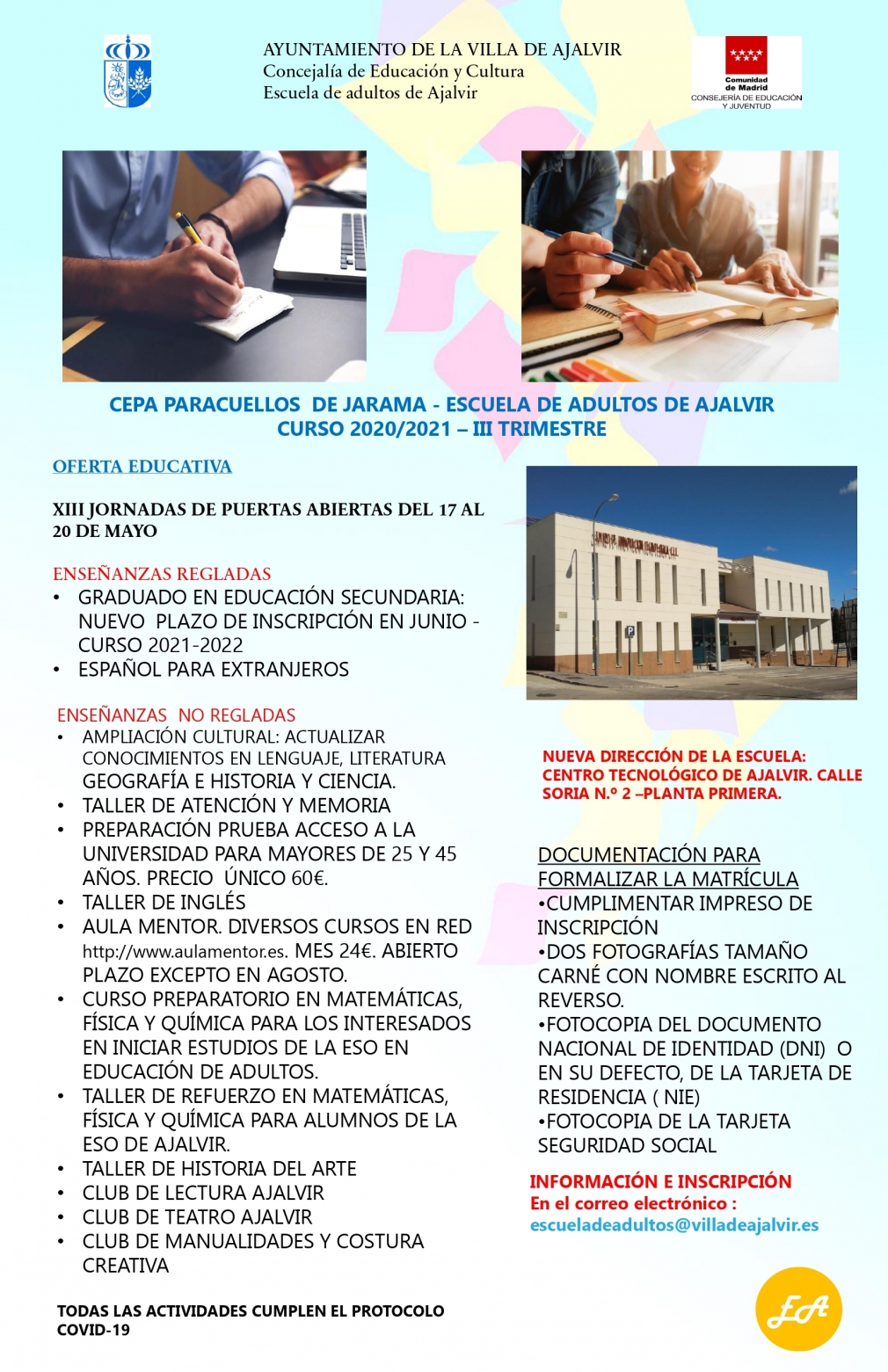 ESCUELA DE ADULTOS DE AJALVIR CURSO 2020/2021 – III TRIMESTRE