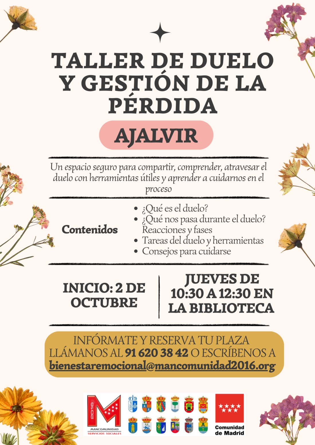 INICIO DEL TALLER DE DUELO Y GESTION DE LA PERDIDA