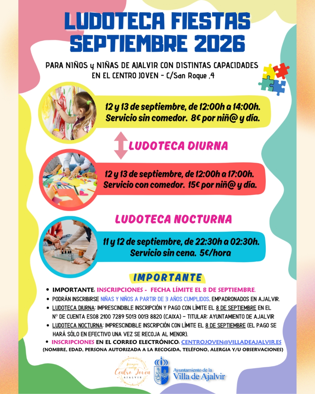 LUDOTECA FIESTAS SEPTIEMBRE 2026