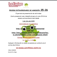 ESCUELA INFANTIL LA ESPIGA – PROCESO DE ADMISIÓN EXTRAORDINARIA