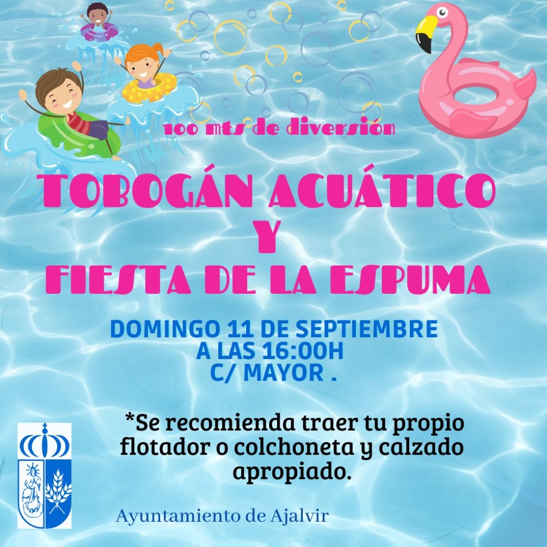 TOBOGÁN ACUÁTICO Y FIESTA DE LA ESPUMA