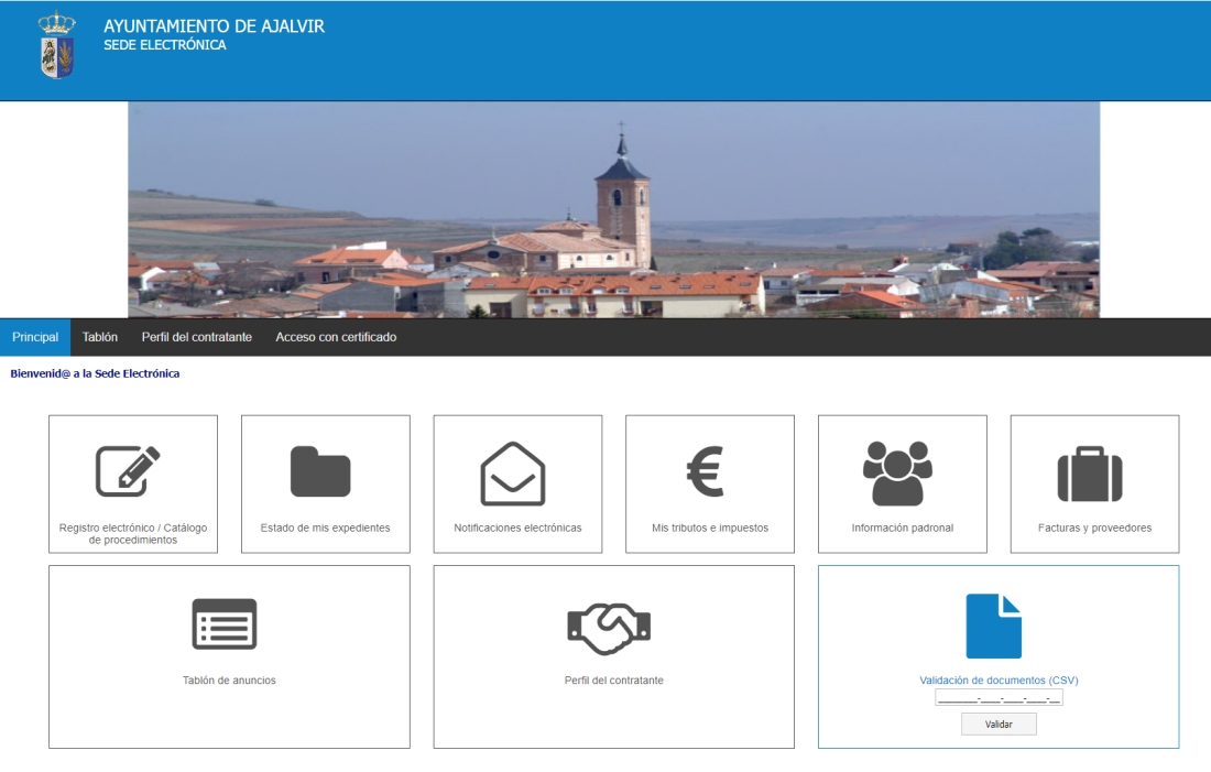 PAGO DE LOS TRIBUTOS DEL AYTO DE AJALVIR A TRAVÉS DE LA SEDE ELECTRÓNICA