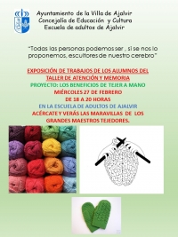 Exposición "Los beneficios de tejer a mano". Miércoles 27 de Febrero