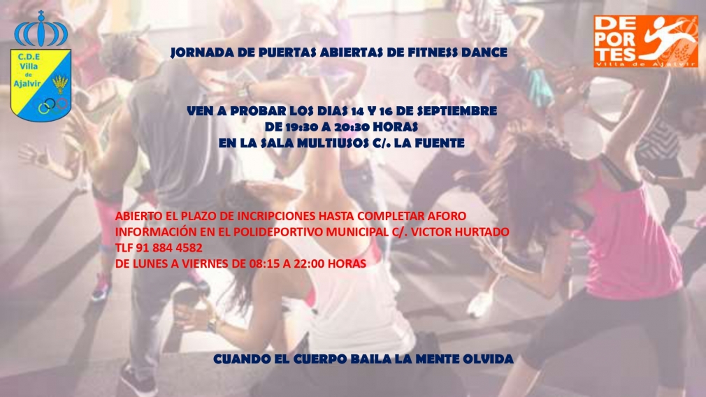 JORNADA DE PUERTAS ABIERTAS DE FITNESS DANCE