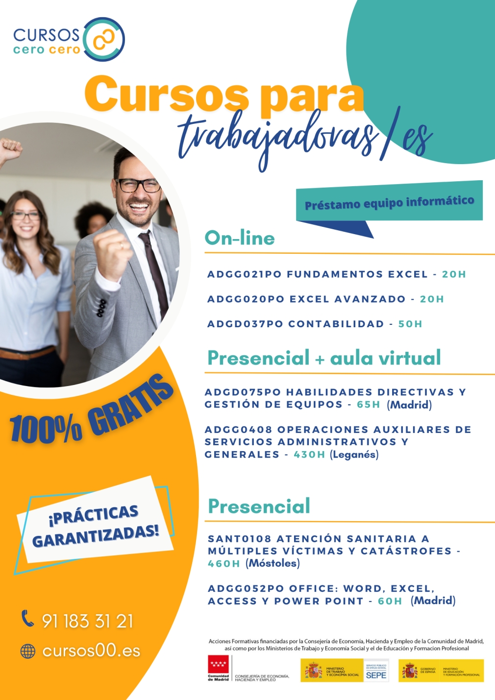 CURSOS PARA TRABAJADORES 100% GRATIS