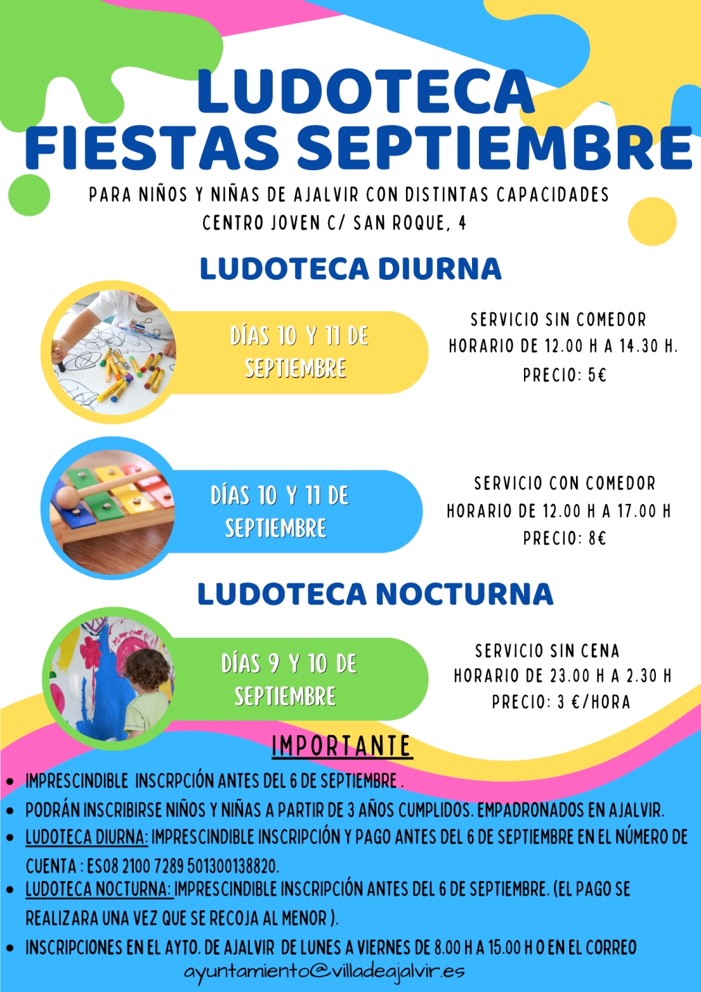 LUDOTECA FIESTAS SEPTIEMBRE