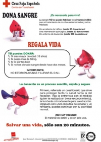 Campaña de donación de sangre. Jueves 18 de Abril