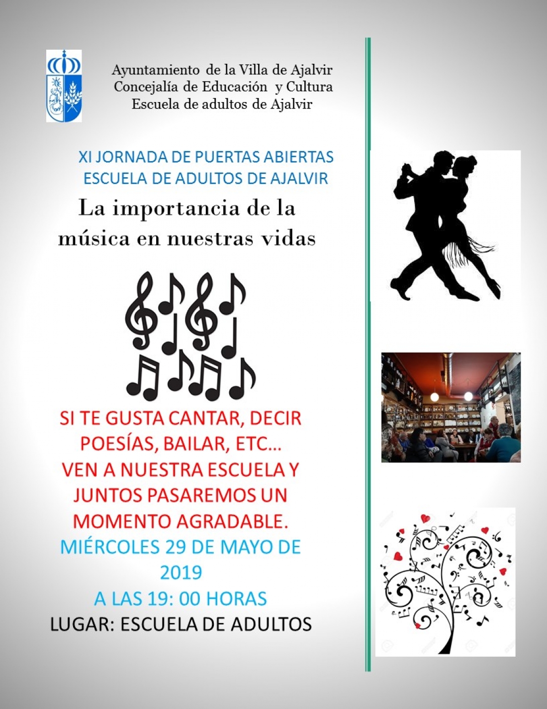 La música en nuestras vidas. Escuela de Adultos Miércoles 29 de Mayo