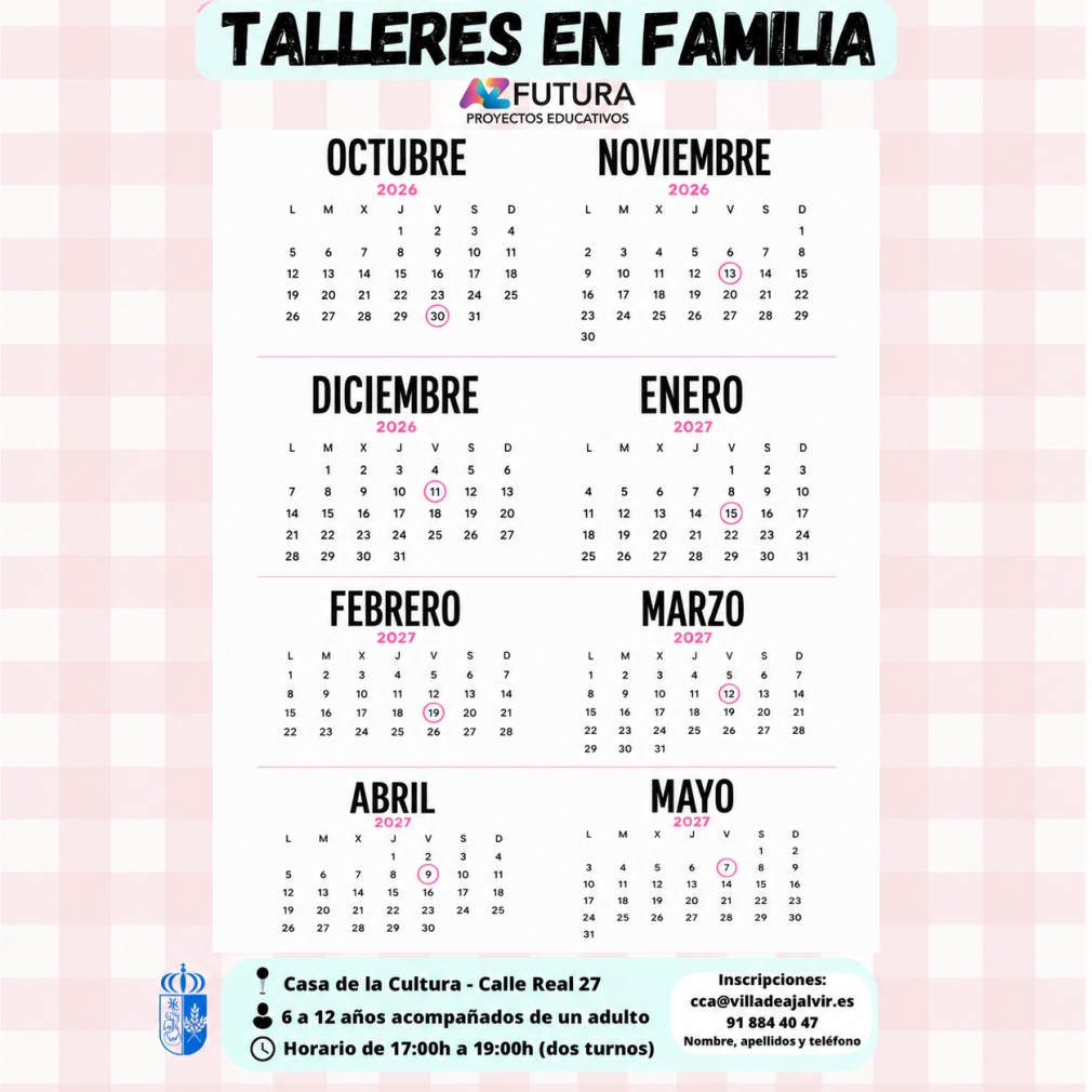 ¡VUELVEN LOS TALLERES EN FAMILIA A AJALVIR!
