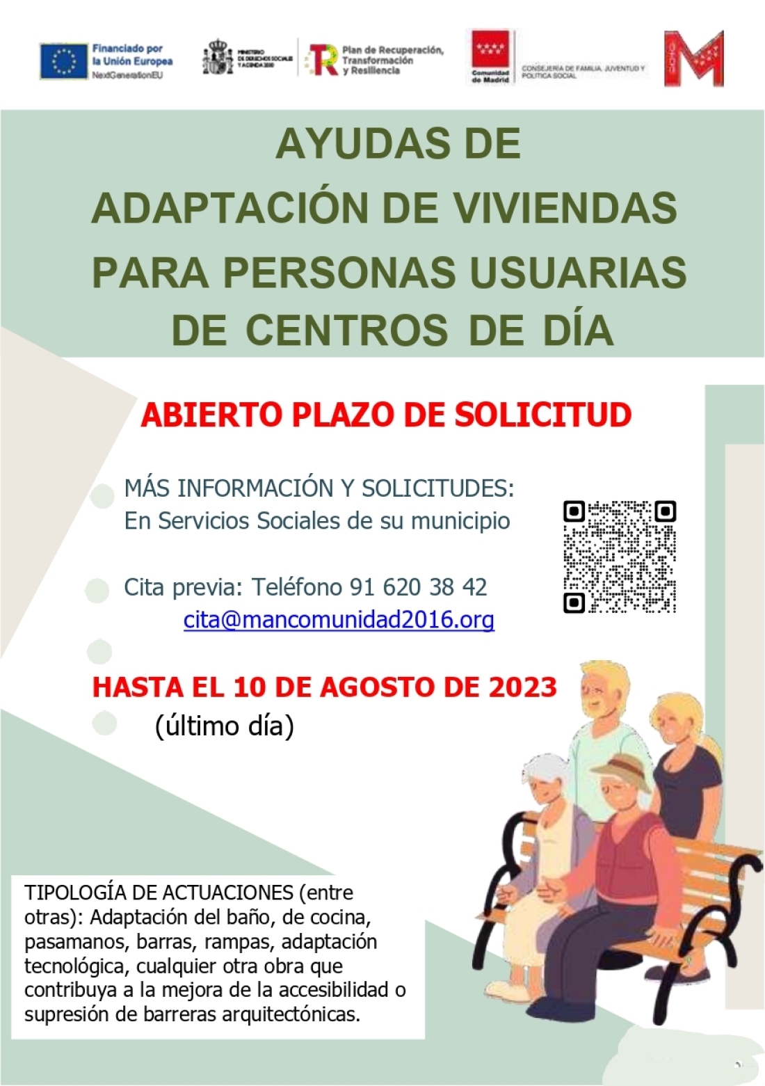 CONVOCATORIA PÚBLICA DE SUBVENCIONES 2023 CON DESTINO A ACTUACIONES DE ADAPTACIÓN DE VIVIENDAS DE PERSONAS USUARIAS DE CENTROS DE DÍA.