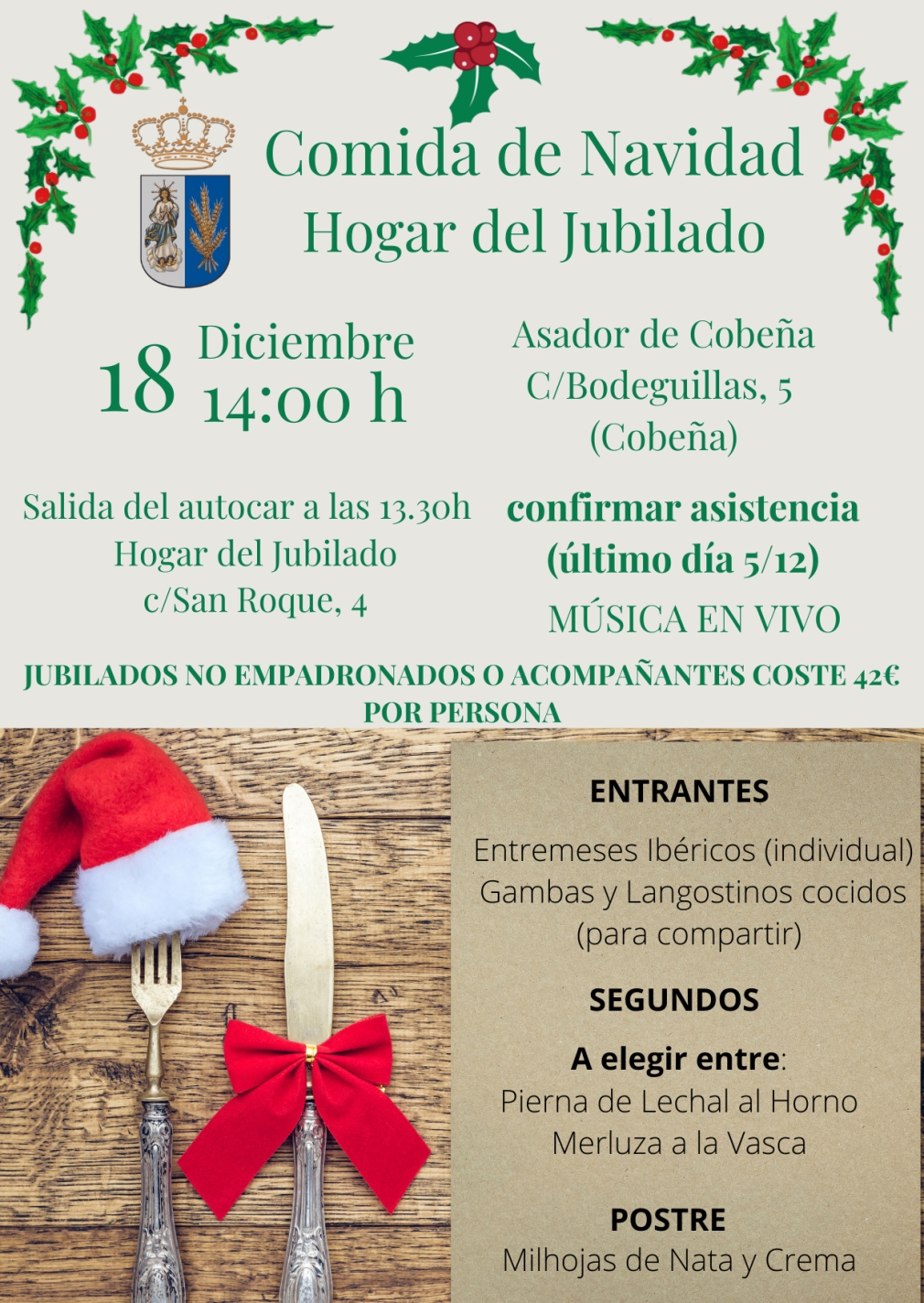 COMIDA DE NAVIDAD - HOGAR DEL JUBILADO