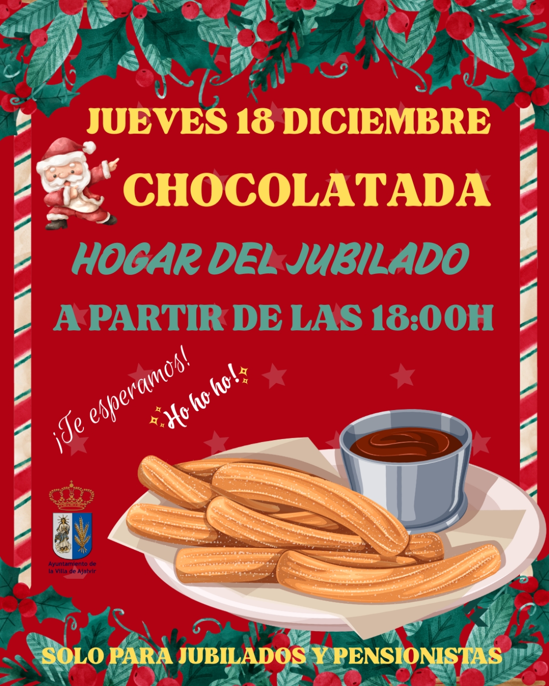 Chocolatada para jubilados y pensionistas
