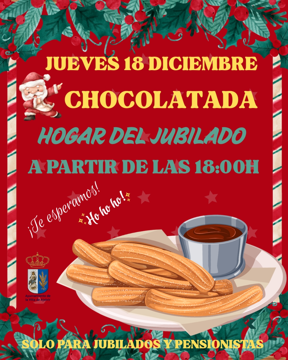 Chocolatada para jubilados y pensionistas