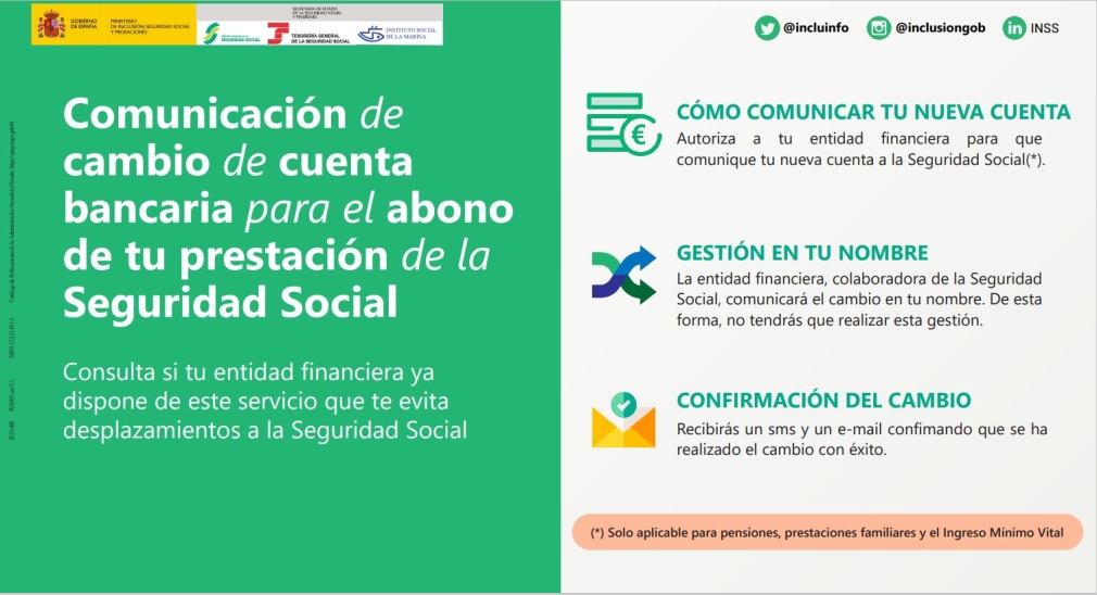 Protocolo de variaciones de cuentas bancarias comunicadas por las entidades financieras a la Seguridad Social