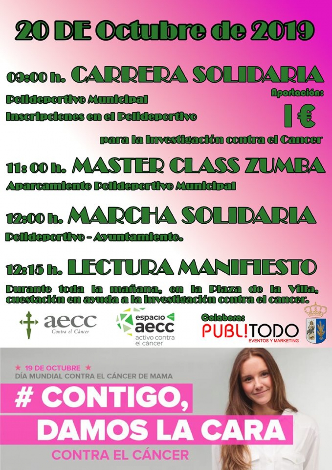 Domingo día 20 de octubre. Colabora con el día Mundial contra el cáncer de mama