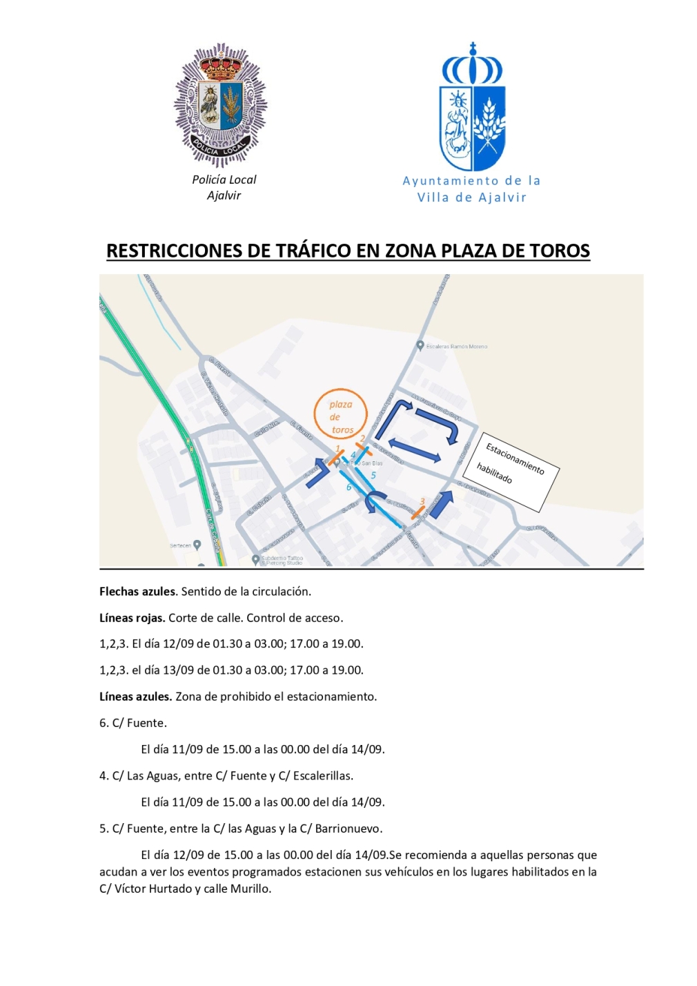 RESTRICCIONES AL TRÁFICO EN LA PLAZA DE TOROS