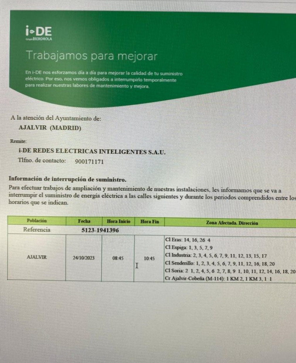 CORTE DE ENERGÍA ELECTRICA
