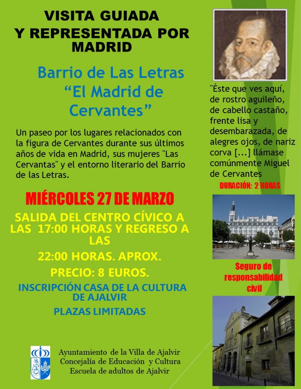 Salida cultural al Barrio de las Letras de Madrid. 27-3-19