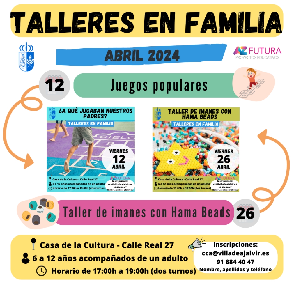 TALLERES EN FAMILIA MES DE ABRIL