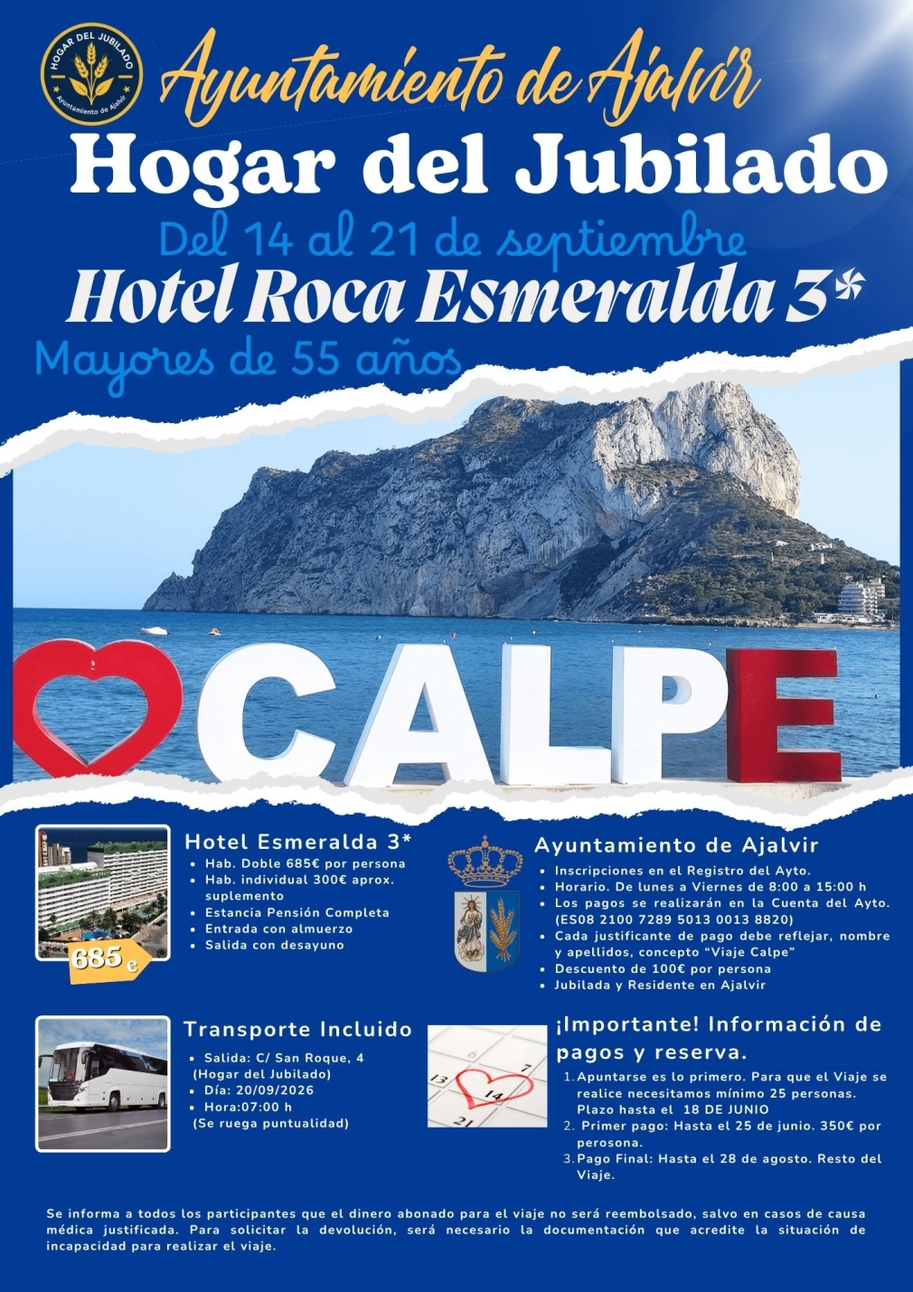 Viaje del Hogar del Jubilado – Septiembre