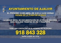 SERVICIO DE EXPEDICIÓN Y RENOVACIÓN DE DNI Y PASAPORTE EN LA UNIDAD MÓVIL DE DOCUMENTACIÓN DE LA POLICÍA NACIONAL