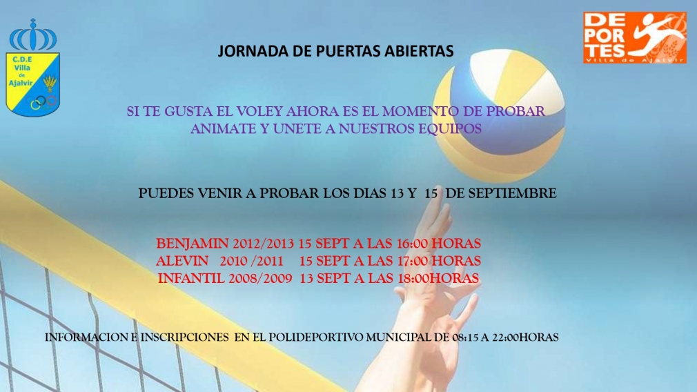 JORNADA DE PUERTAS ABIERTAS DE VOLEY