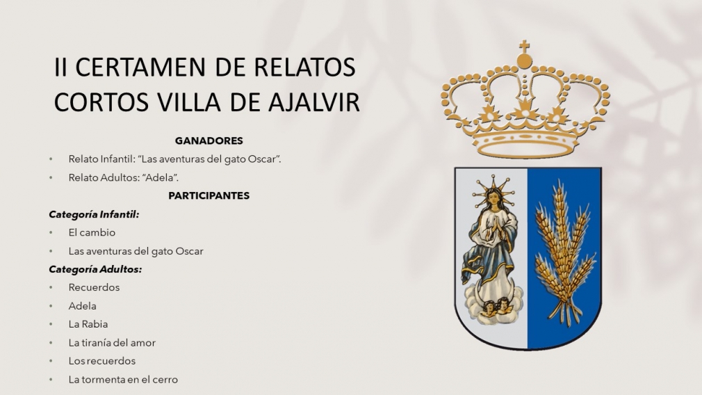 II CERTAMEN DE RELATOS CORTOS VILLA DE AJALVIR