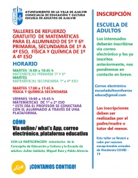 TALLERES DE REFUERZO DE MATEMÁTICAS Y FÍSICA Y QUÍMICA