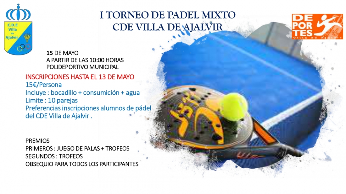 I TORNEO MIXTO DE PADEL CDE VILLA DE AJALVIR