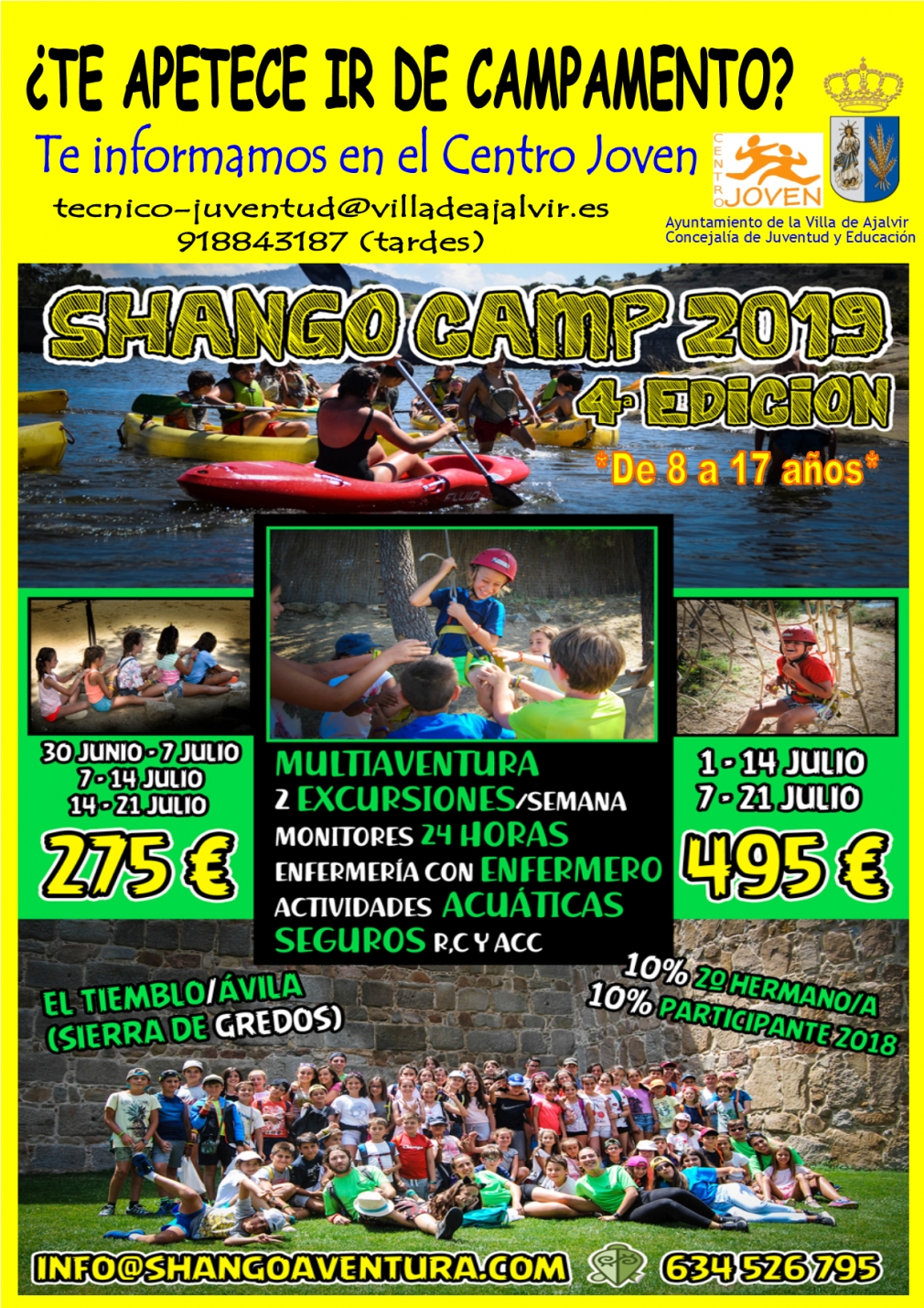 Campamento de Verano en Ávila para jóvenes de 8 a 17 años. Reunión informativa el Viernes 10 de Mayo