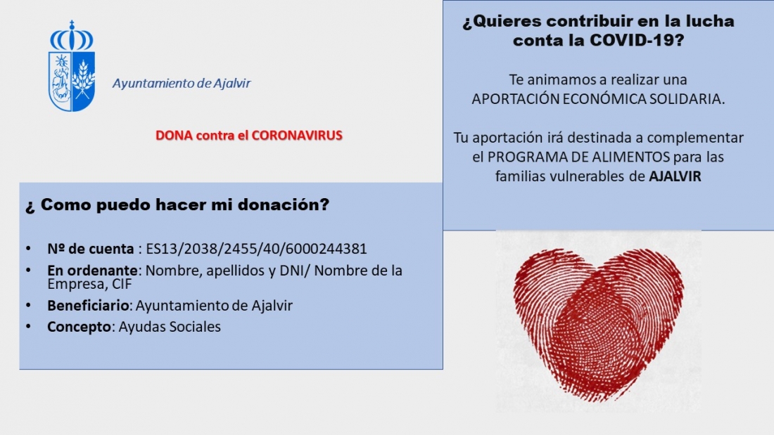 CAMPAÑA &quot;DONA CONTRA EL CORONAVIRUS&quot;