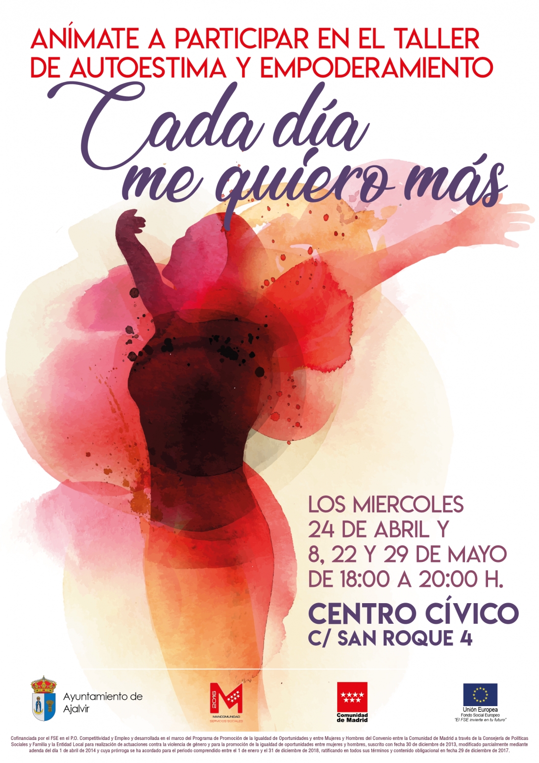 Taller para mujeres &quot;Cada día me quiero más&quot;. Taller de autoestima. Desde el 24 de Abril