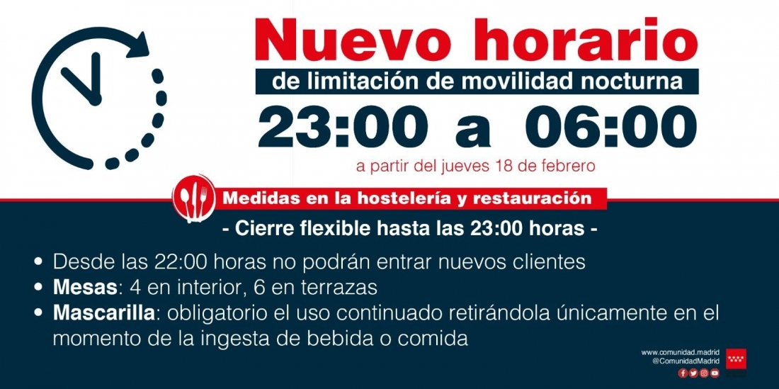 NUEVO HORARIO DE LIMITACIÓN DE MOVILIDAD NOCTURNA