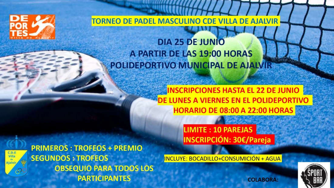 II TORNEO MASCULINO  DE PADEL CDE VILLA DE AJALVIR