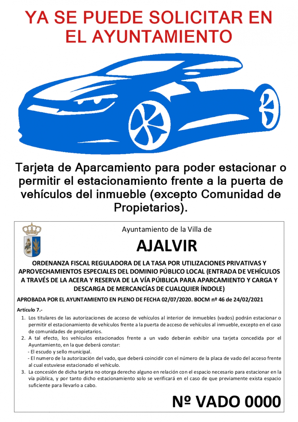 TARJETA DE ESTACIONAMIENTO