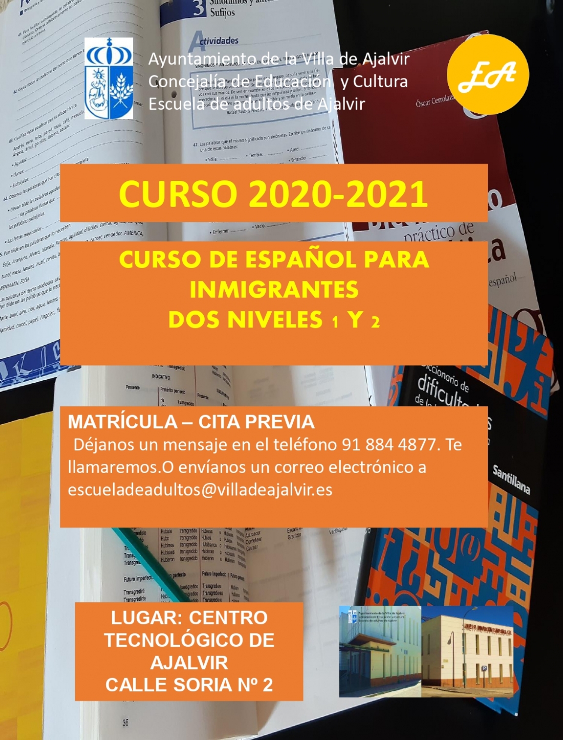 CURSO DE ESPAÑOL PARA INMIGRANTES DOS NIVELES 1 Y 2