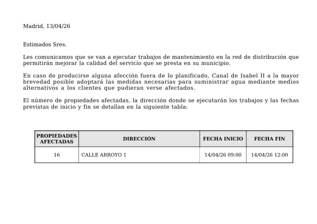 CORTE PROGRAMADO DE AGUA