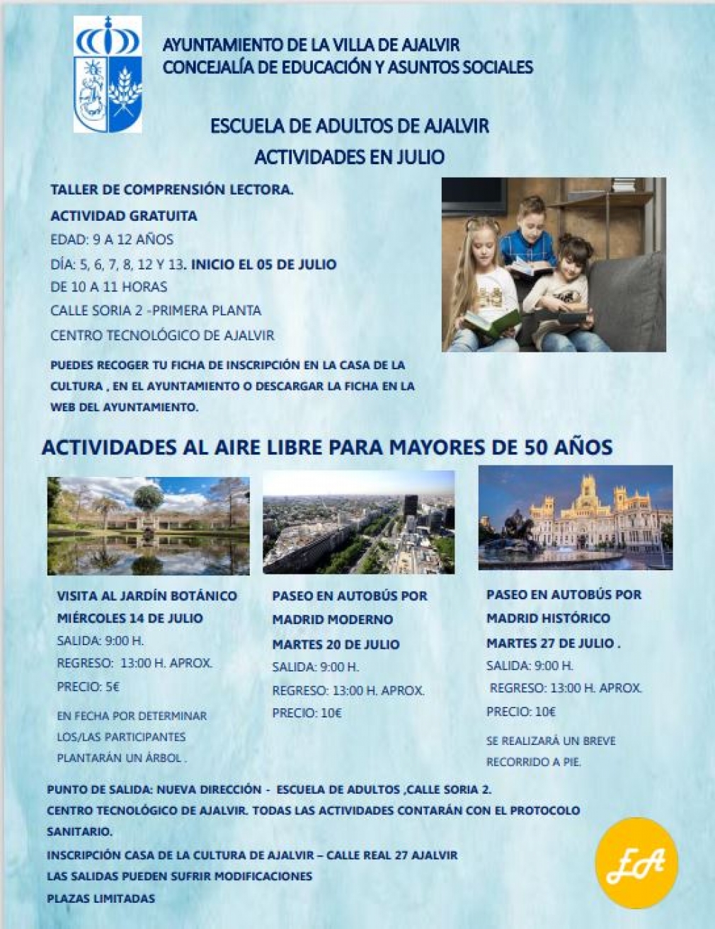 ACTIVIDADES JULIO ESCUELA DE ADULTOS