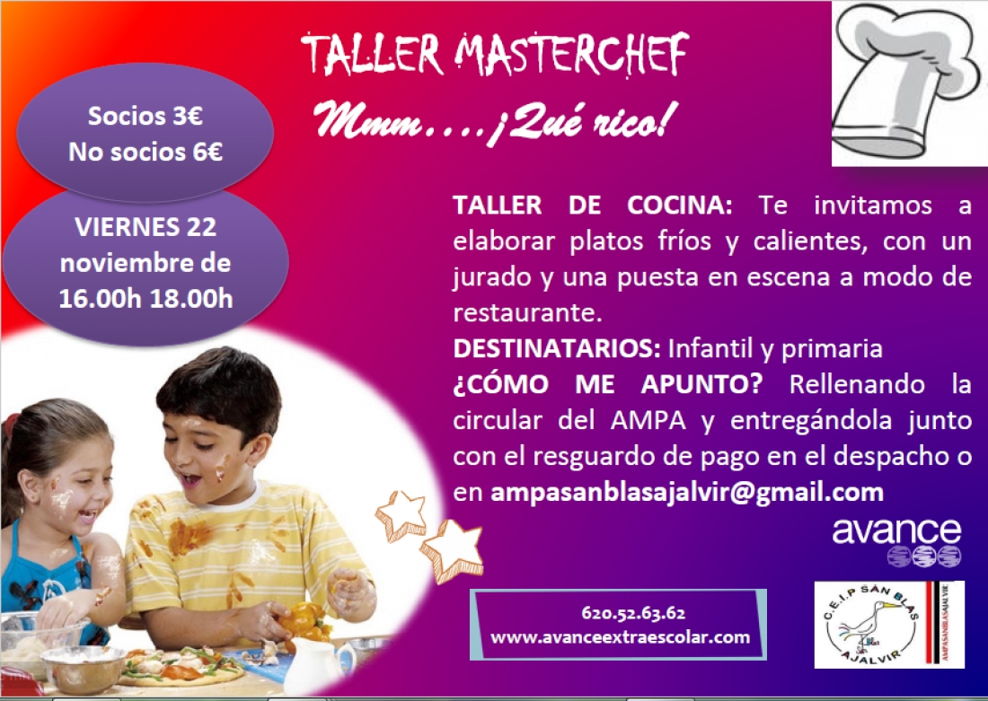 TALLER DE COCINA MASTERCHEF