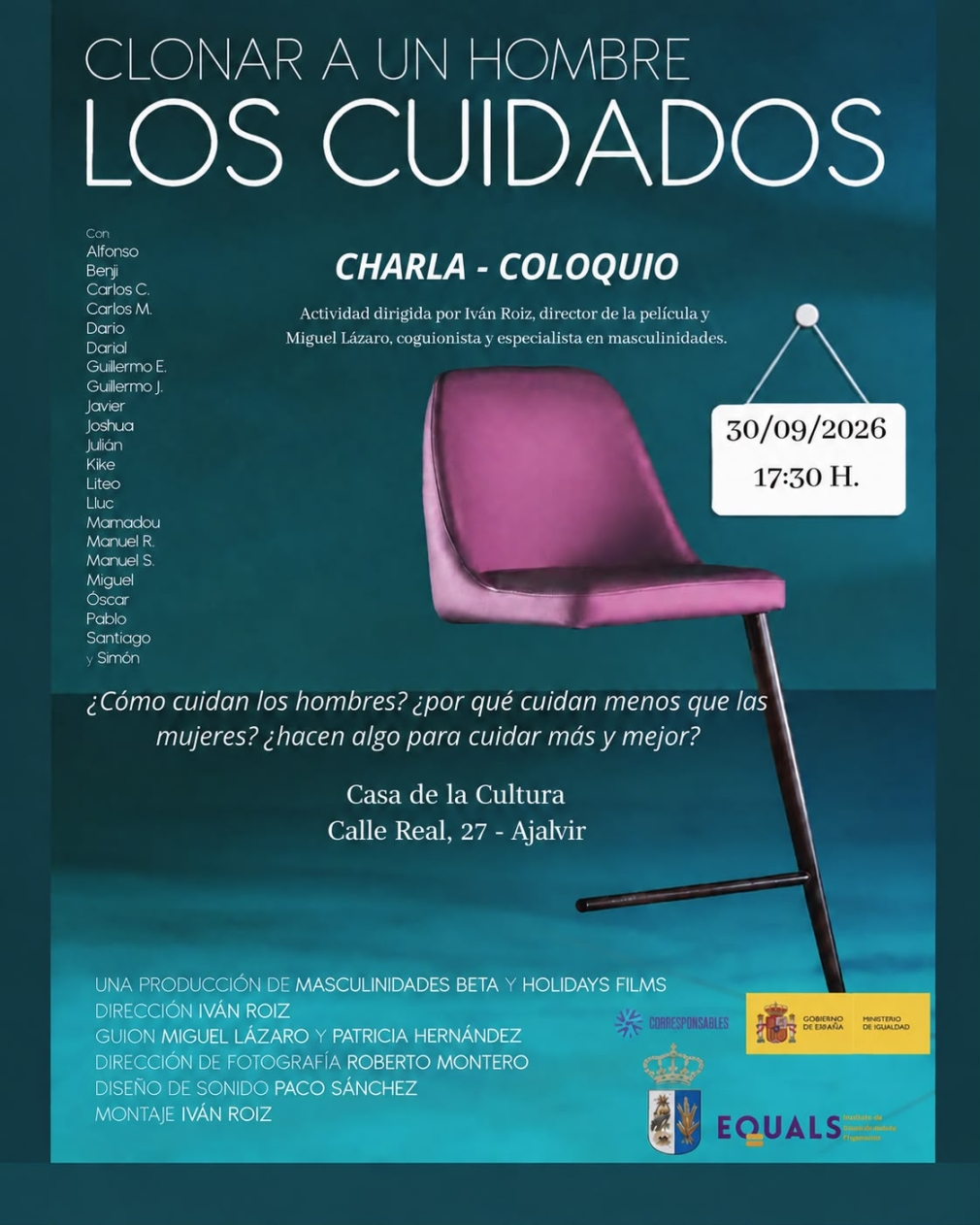 Charla-coloquio: Clonar a un hombre. Los cuidados