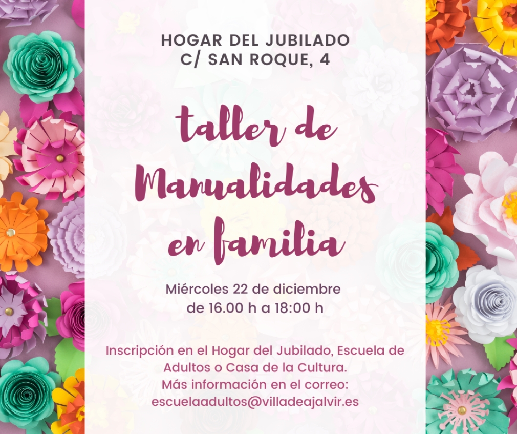 TALLER DE MANUALIDADES EN FAMILIA