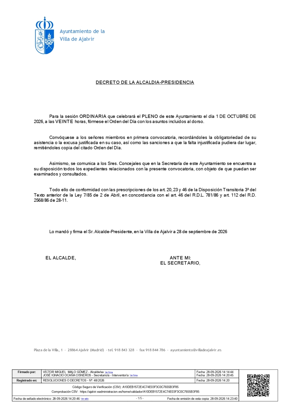 PLENO ORDINARIO