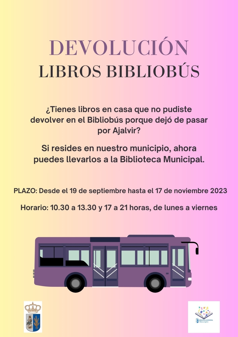 DEVOLUCIÓN LIBROS BIBLIOBÚS