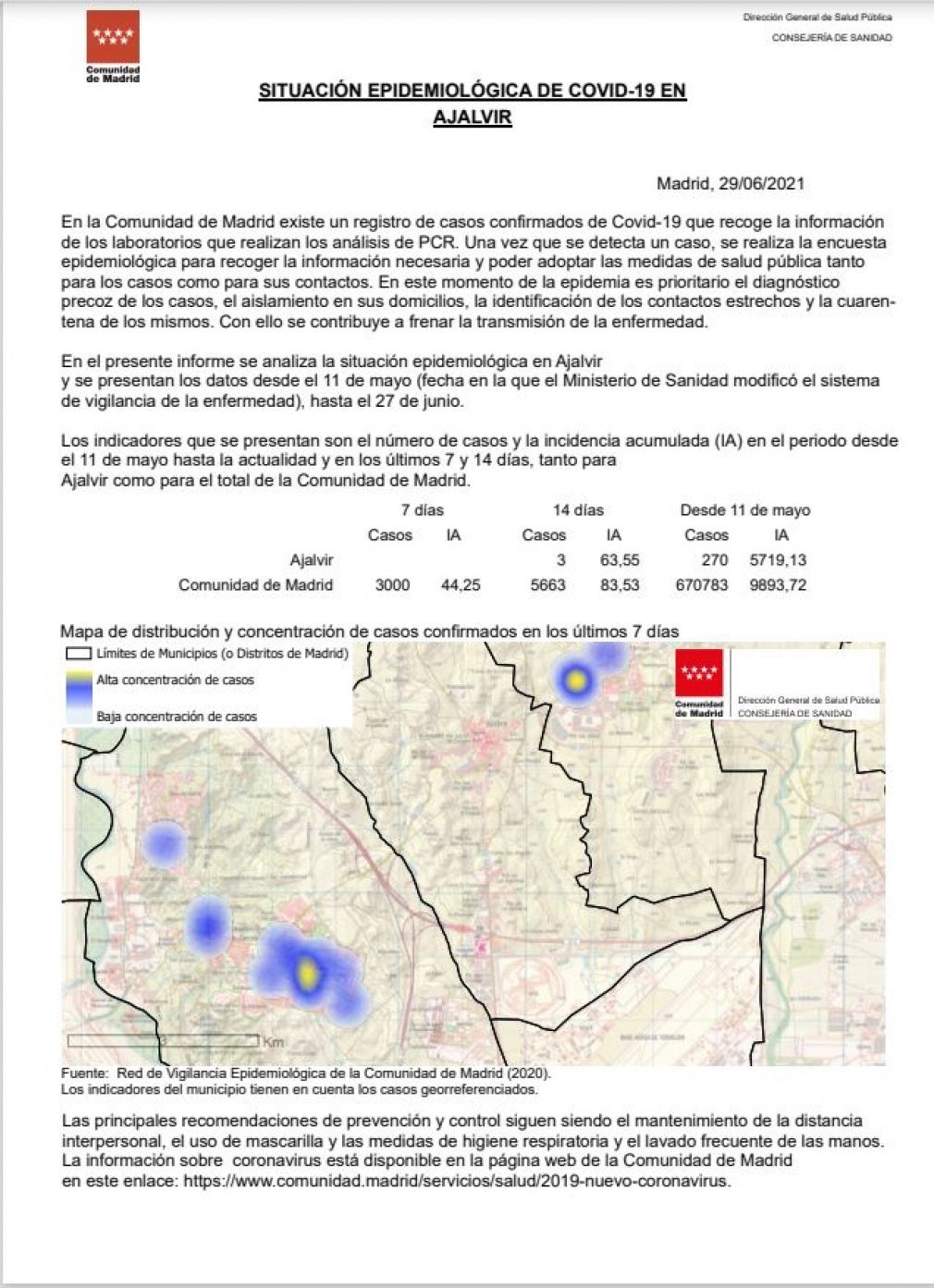 INFORME DE SITUACIÓN EPIDEMIOLÓGICA DE COVID-19 A 29 DE JUNIO 2021